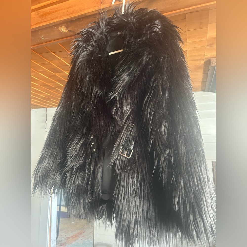 Dolls Kill Midnight Black Faux Fur Teddy Jacket - Picture 10 of 13